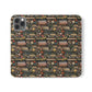 Book Stack Floral Flip iPhone and Samsung Phone Case — Vintage Library Wallet Cover.