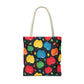 All-Over Apple Print Personalized Tote Bag — Durable Everyday Carry (3 Sizes, 5 Handle Colors)