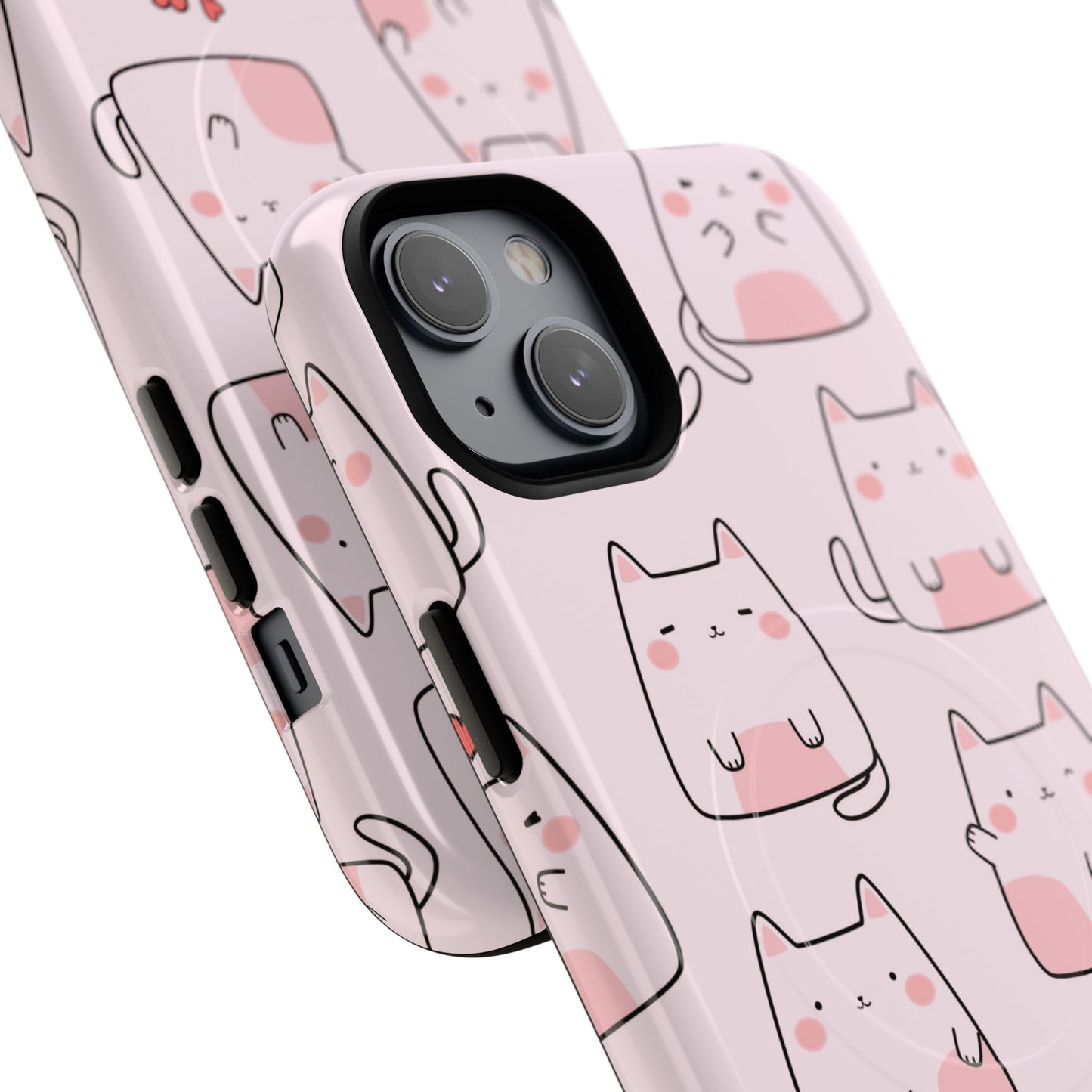 Cute Cat Magnetic iPhone Case, Tough iPhone Cover, Cat Lover Gift, Kawaii Style Case, Pet-Themed Gift