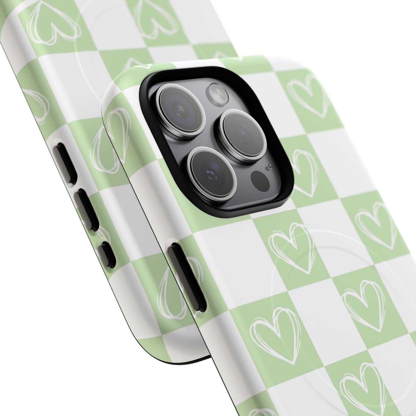 Personalized Chic Heart Pattern iPhone Case | Tough Magnetic Cases, Stylish iPhone Protection, Gift for Her, Trendy Accessories, Everyday Use
