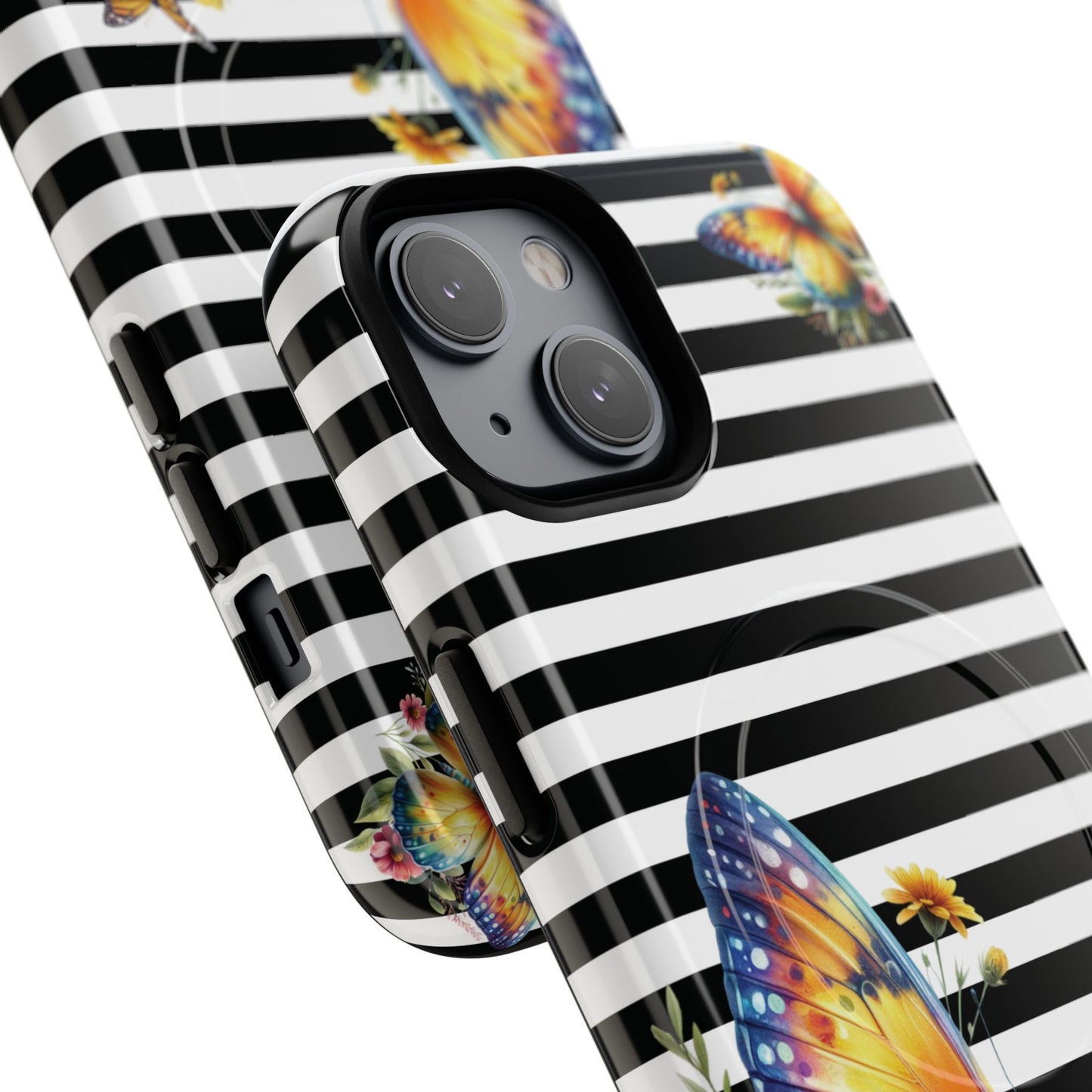 Botanic Flight Tough iPhone Magnetic Cases, Floral iPhone Cover, Stylish Tech Accessory, Gift for Nature Lovers, Butterfly Design, Unique Phone Protector