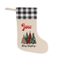 Personalized Buffalo Plaid Christmas Stocking – Custom Name with Festive Tree Design
