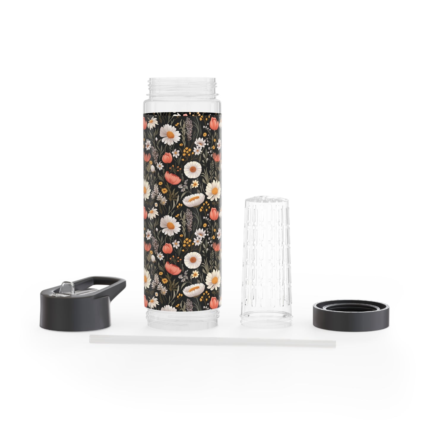 Blossom Elegance: Noir Garden Infuser Water Bottle