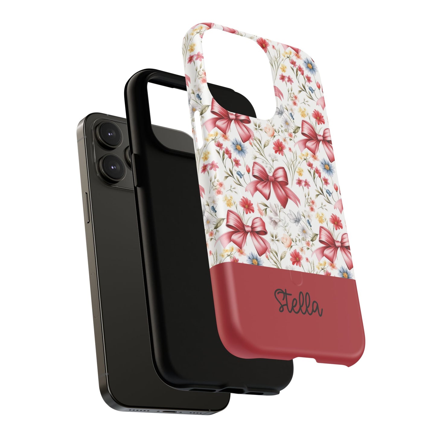 Personalized Rosette Coquette Floral Phone Case - Tough MagSafe® Magnetic Cases, Protective Cover, Stylish Tech Accessory, Gifts for Her
