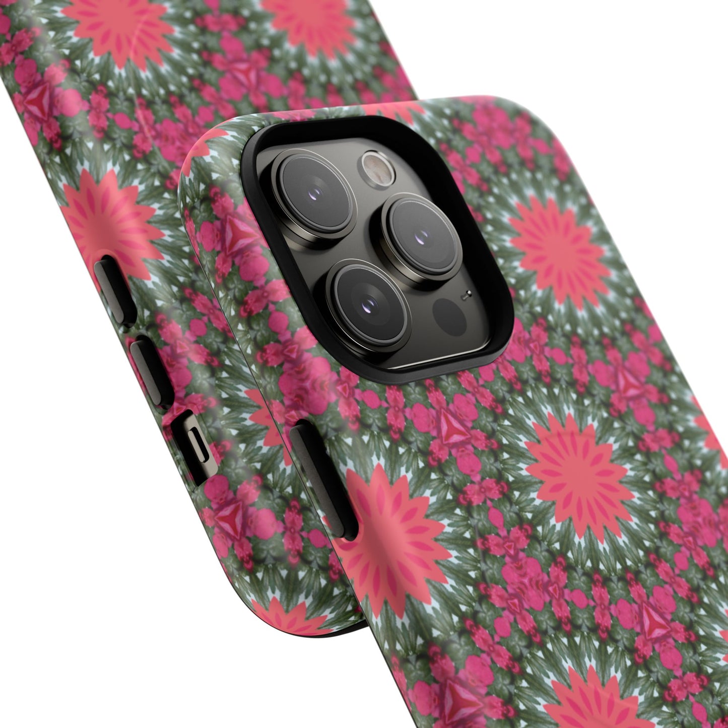 Floral KaleidoBloom iPhone Case, Tough Magnetic Cases, Floral iPhone Cover, Stylish Tech Accessory, Durable Design, Vibrant Gift Idea