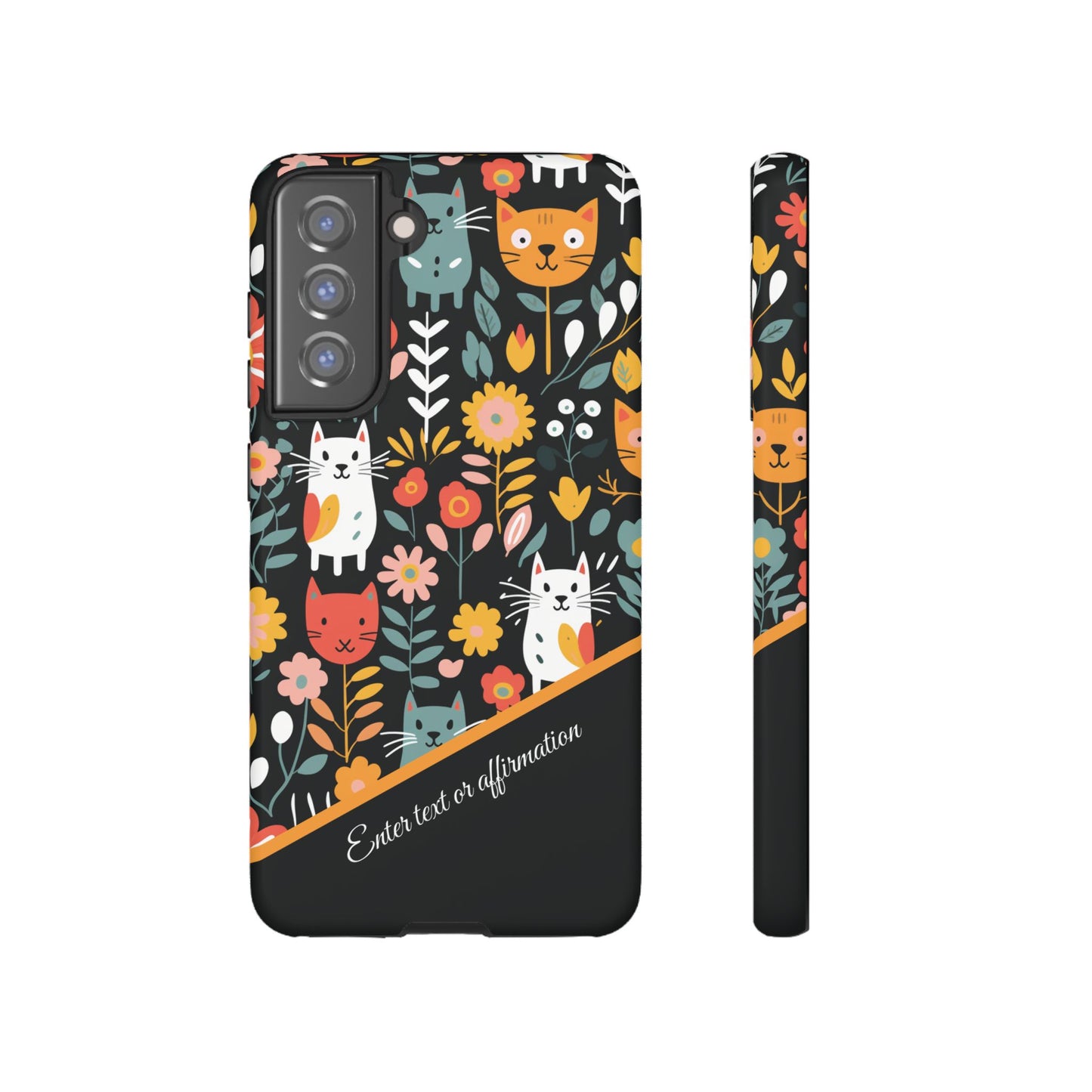 Personalized Whimsical Feline Garden Google and Samsung Tough Cases