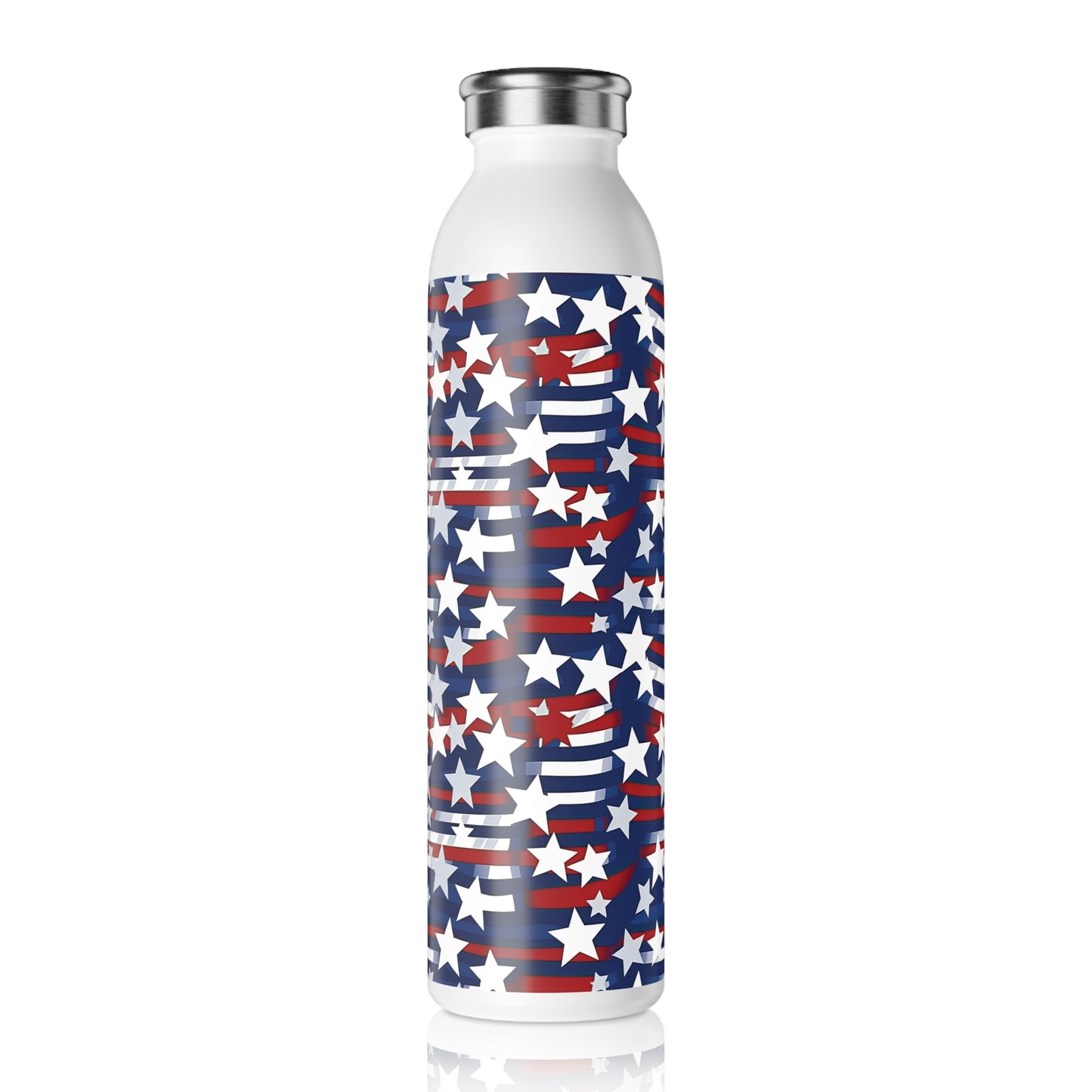 Patriotic Waves Slim Water Bottle