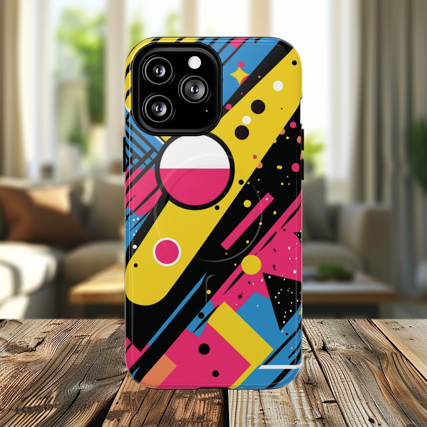 Electric Motion Mix iPhone Cases for Creative Souls | Tough iPhone Magnetic Cases, Stylish Protection, Unique iPhone Accessories, Gift for Art Lovers, Retro Vibes