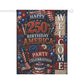 Welcome 250th Birthday America Garden Flag — Patriotic Party Celebration Banner