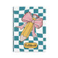 Teal Checkered Charm Hardcover Notebook with Puffy Covers (PY)