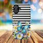 Pansy Parade Tough iPhone Magnetic Cases, Floral Tough Case, Striped iPhone Magnetic Cover, Phone Accessory, Gift for Nature Lovers
