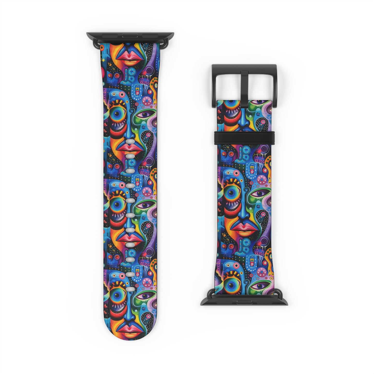 Psychedelic Visions Colorful Artistic Watch Band - Vibrant Design for Unique Style.