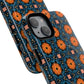 Saffron Tile Bloom Vibrant Floral Tough Magnetic iPhone Case, Durable iPhone Cover, Gift for Her, Floral Design, Unique iPhone Protection.