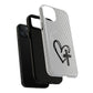 Tough Magnetic Phone Case with Heart & Cross Design, Durable Phone Cover, Unique Gift for Her, Stylish Accessory, Everyday Use