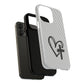 Tough Magnetic Phone Case with Heart & Cross Design, Durable Phone Cover, Unique Gift for Her, Stylish Accessory, Everyday Use