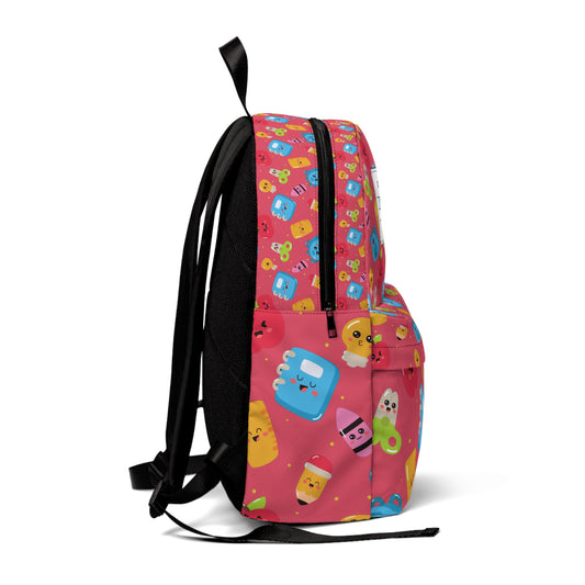 Personalized Kawaii Composition Book Inspired Colorful Kids' Backpack, School Bag, Fun Pattern Backpack, Cute Child's Rucksack, Composition Backpack, Unique School Supplies