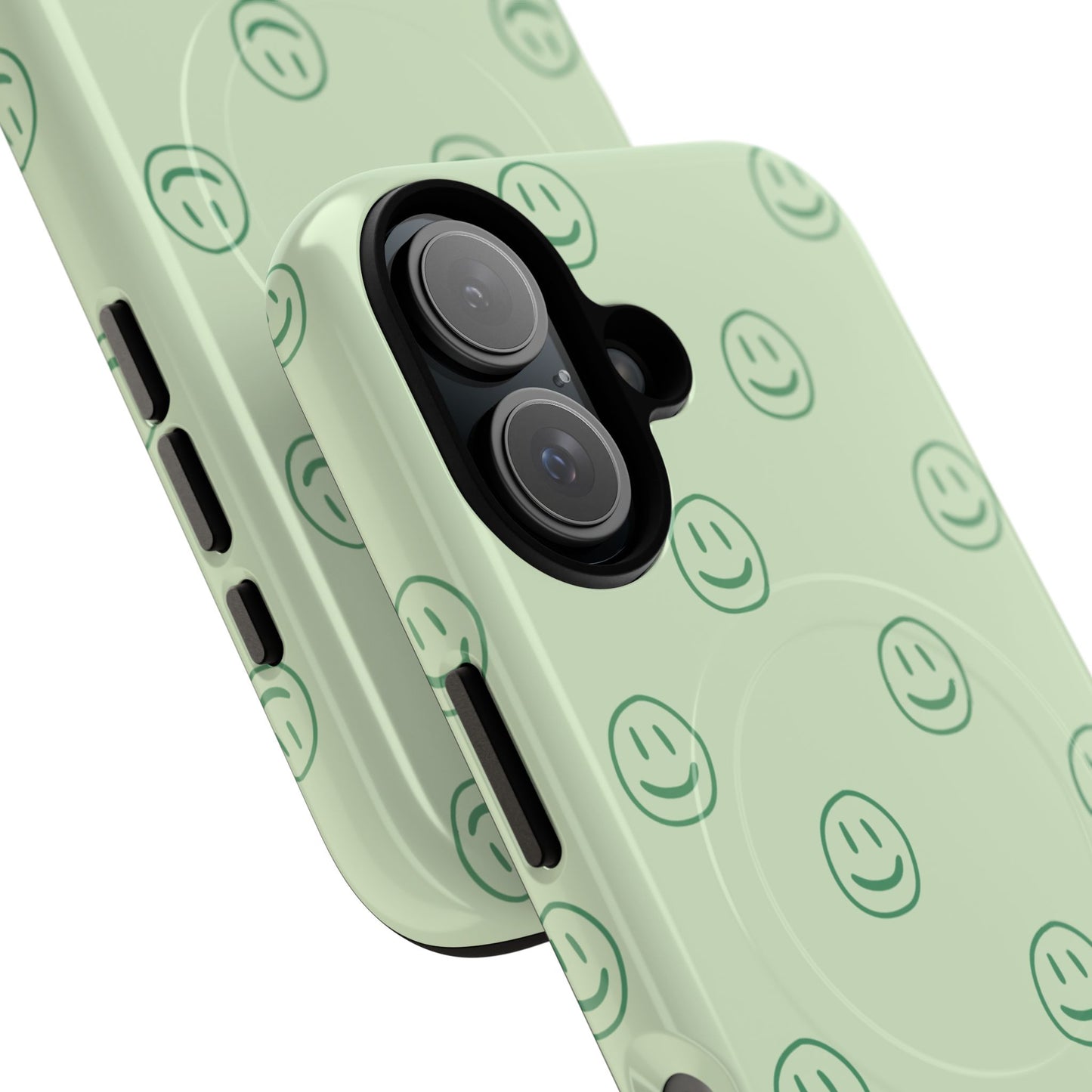 Green Smiley Face Magnetic iPhone Case