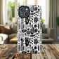 Abstract Monochrome Tough Magnetic iPhone Cases, Stylish Phone Cover, Durable Phone Protector, Modern Tech Accessories, Unique Gift Ideas
