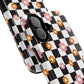 Groovy Checkered Bloom iPhone Case, Tough Magnetic Cases for Women, Stylish iPhone Cover, Trendy Floral Print, Gift for Her, Everyday Accessories