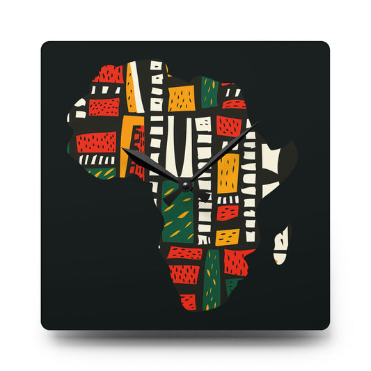 Colorful African Map Wall Clock – Modern Home Decor