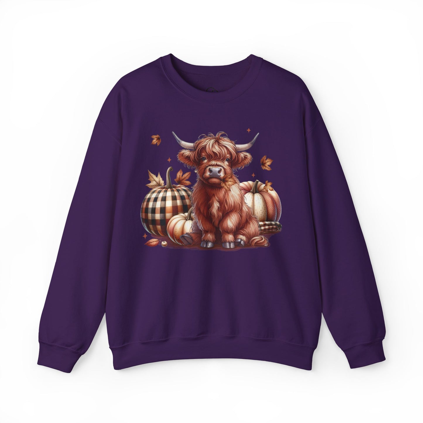 Autumn Highland Cow Charm Unisex Heavy Blend™ Crewneck Sweatshirt