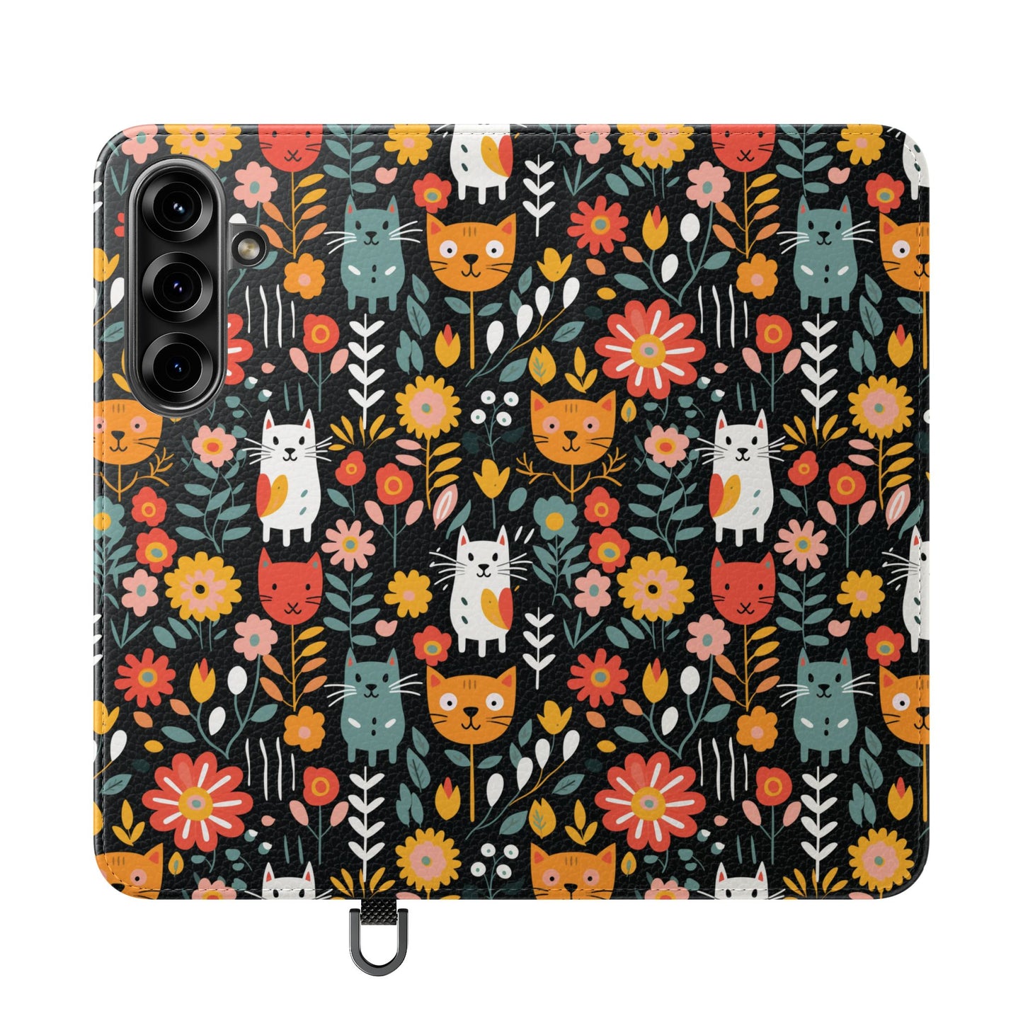 Whimsical Feline Garden iPhone and Samsung Flip Cases