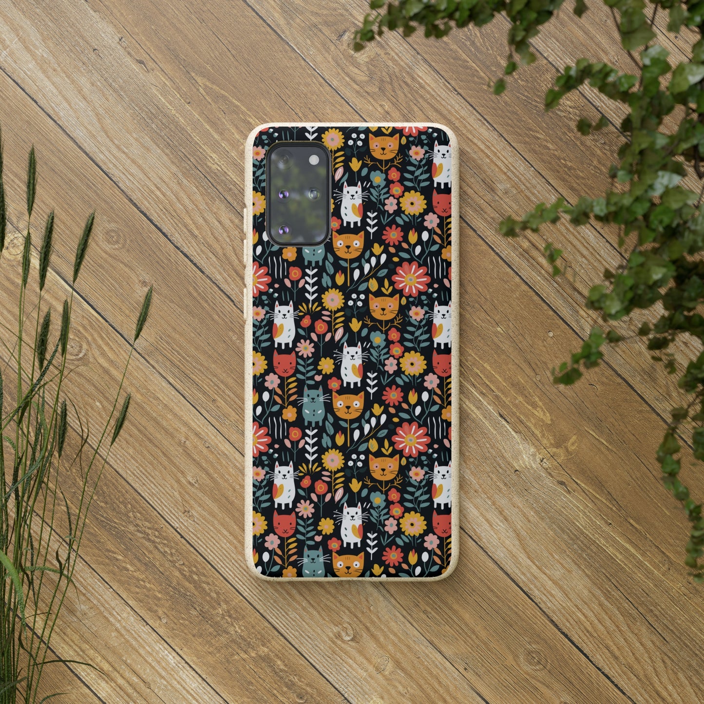 Whimsical Feline Garden Samsung Biodegradable Cases