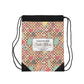 Composition Brown Doodle Daydream Book Inspired Colorful ABC Drawstring Bag | Personalized College Ruled Tote | Kids School Gear | Fun Gym Sack | Back to School Accessory