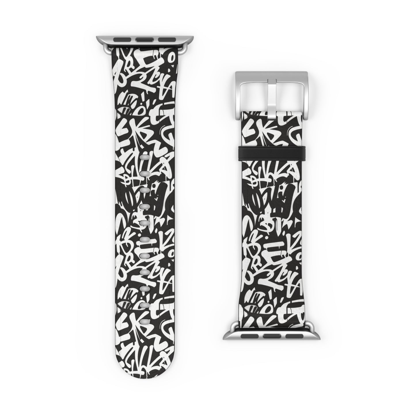 Urban Graffiti Print Watch Band - Trendy Accessory for Everyday Use,