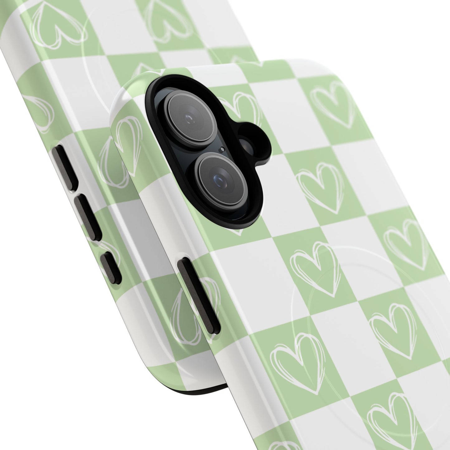 Personalized Chic Heart Pattern iPhone Case | Tough Magnetic Cases, Stylish iPhone Protection, Gift for Her, Trendy Accessories, Everyday Use