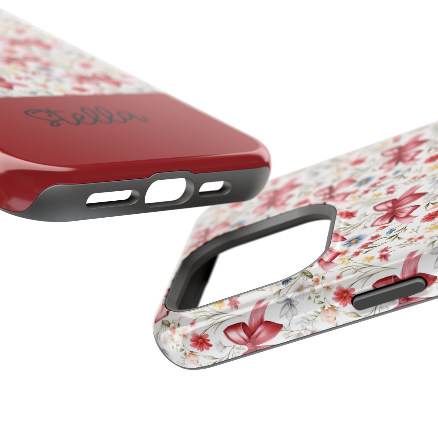 Personalized Rosette Coquette Floral Bow iPhone and Samsung Impact-Resistant Case — Custom Name Case