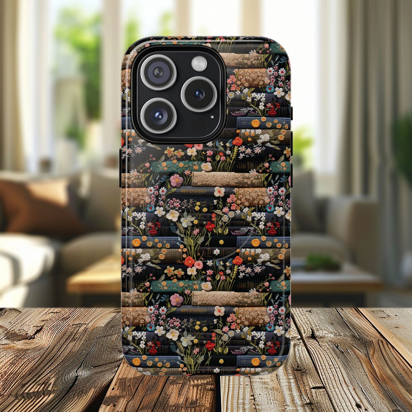 Floral Library Dreams Tough iPhone Magnetic Cases, Stylish Protective Cover, Customizable Gift for Nature Lovers, Festive Accessory for iPhone