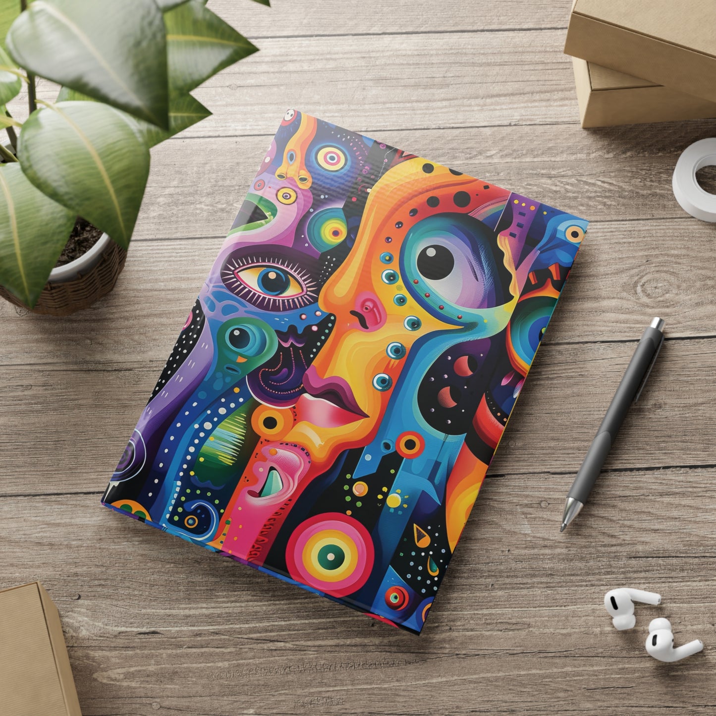 Psychedelic Visions Hardcover Notebook with Puffy Covers