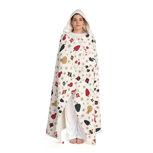 Holiday Cheer Hooded Sherpa Fleece Blanket