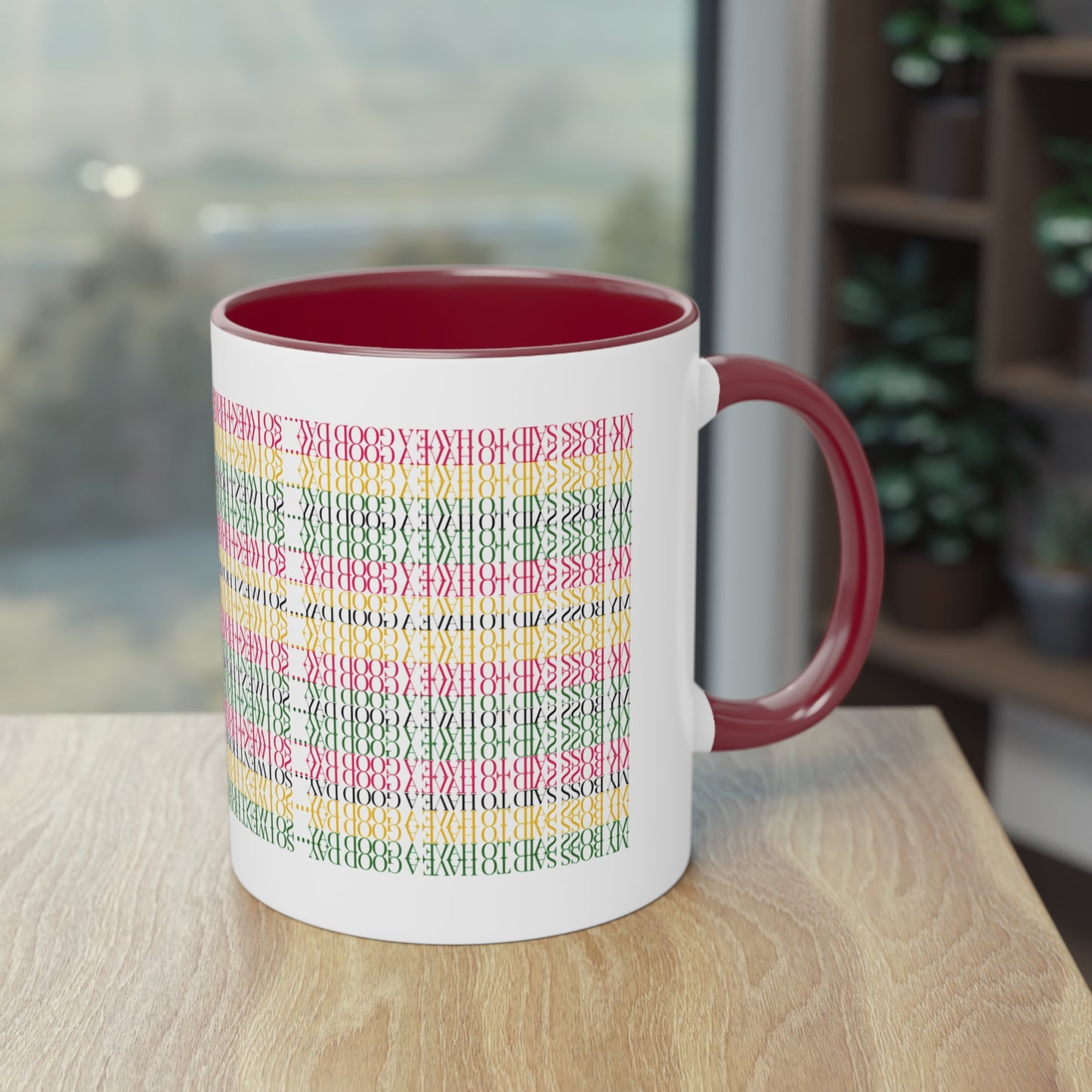 Two Tone Funny Hidden Message Mug - “My Boss said to have a good day… so I went home.”- Viral Optical Illusion Mug - Secret Sarcastic Work Message - Dishwasher Safe, Unique Gifts for Coffee Lovers, Home & Office Decor, Holiday Present.