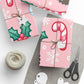 Wrapping Papers - Pink Ginger Bread Holiday Collection - Matte or Glossy Finish - 90gsm Paper