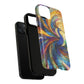 Mosaic Peacock Feathers Magnetic Phone Case, Tough Phone Shell, Vibrant Art Case, Gift for Her, Unique Phone Accessory, Wildlife Lover's Gift, Stained Glass Case.