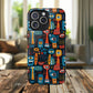 Urban Totem Vibe Tough iPhone Magnetic Case, Colorful Bohemian Art, Unique Gift for Him/Her, Holiday Accessory, iPhone Protection, MagSafe iPhone Case.