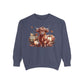 Autumn Highland Cow Charm Unisex Garment-Dyed Sweatshirt