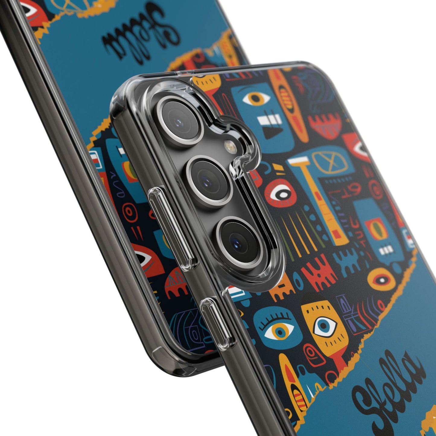 Phone Case — Colorful Abstract Faces Clear Impact-Resistant Case