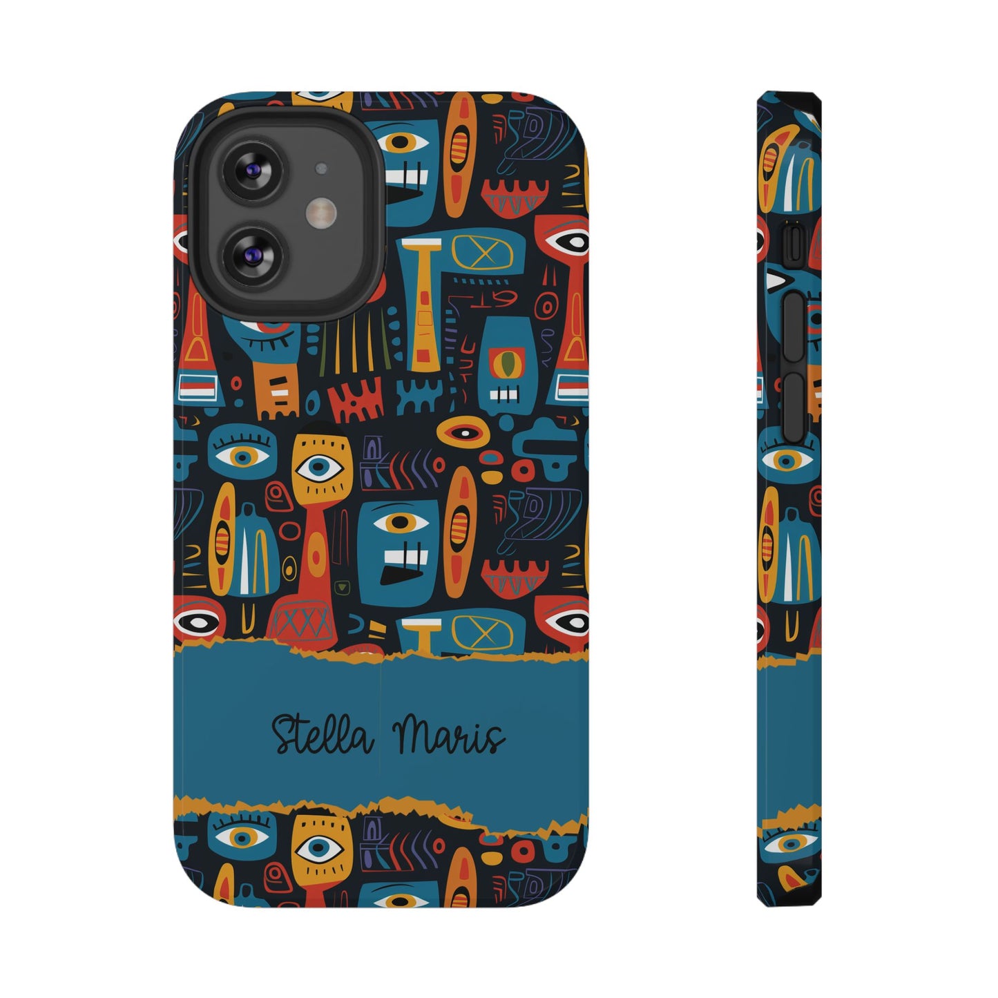 Personalized Colorful Abstract Faces Clear Impact-Resistant Case