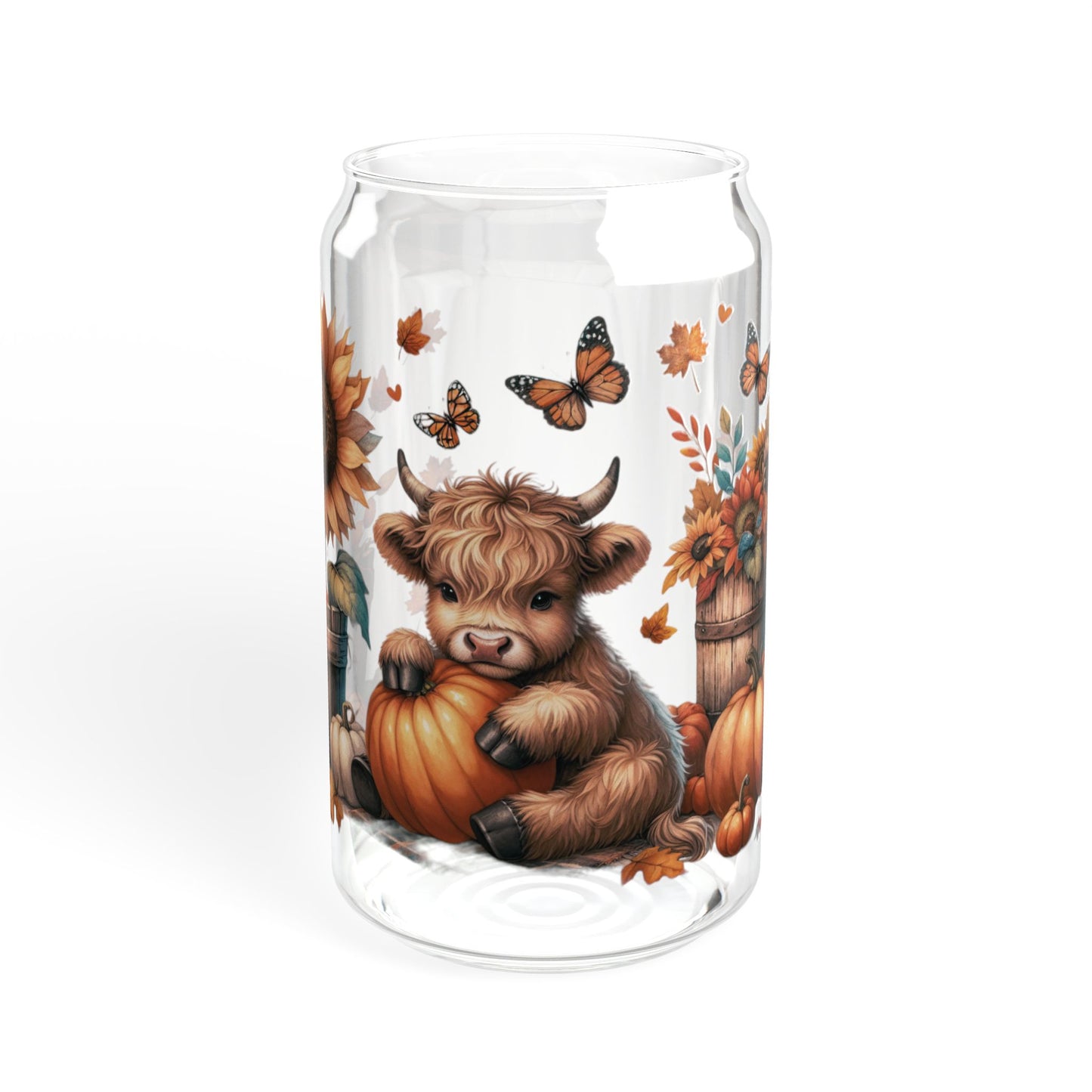 Highland Cow Sipper Glass, 16oz