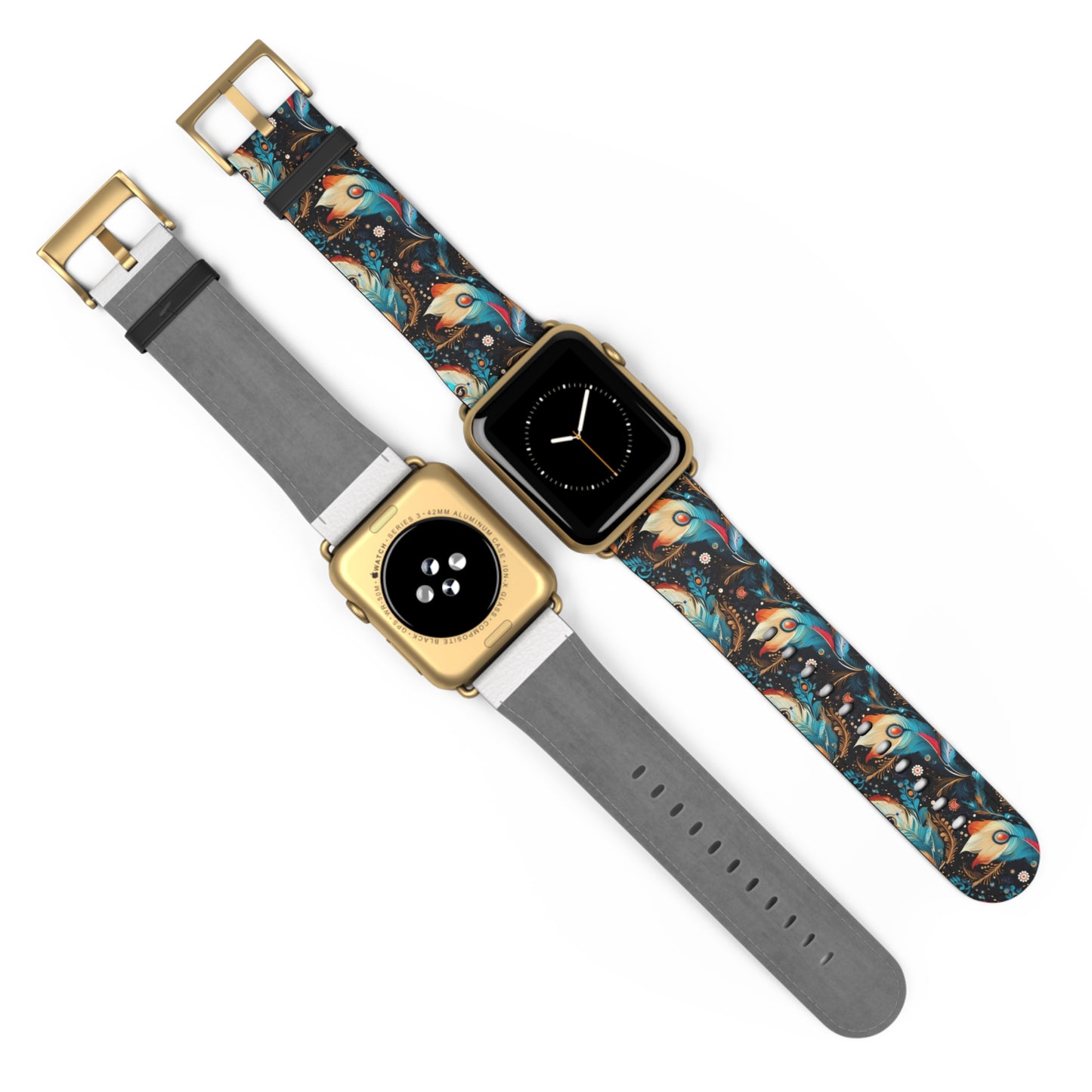 Ethereal Feathers Colorful Design Watch Band - Perfect Gift for Art Lovers,