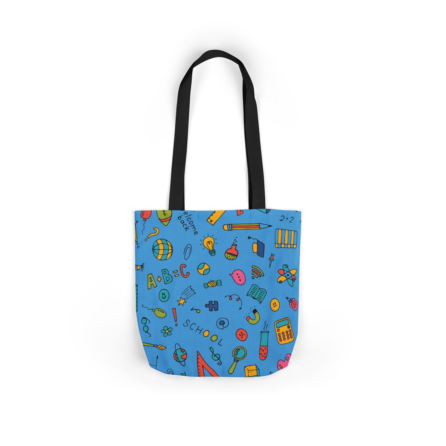 Personalized Classroom Couture Composition Book Inspired Canvas Tote Bag with Colorful Straps, Cute School Bag, Eco-Friendly Tote, Back to School Shopping Bag, Teacher Gift Idea