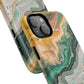 Magnetic iPhone Cases with Green Marble Design, Tough Magnetic Cases, iPhone Accessories, Gift for Her, Trendy iPhone Cover