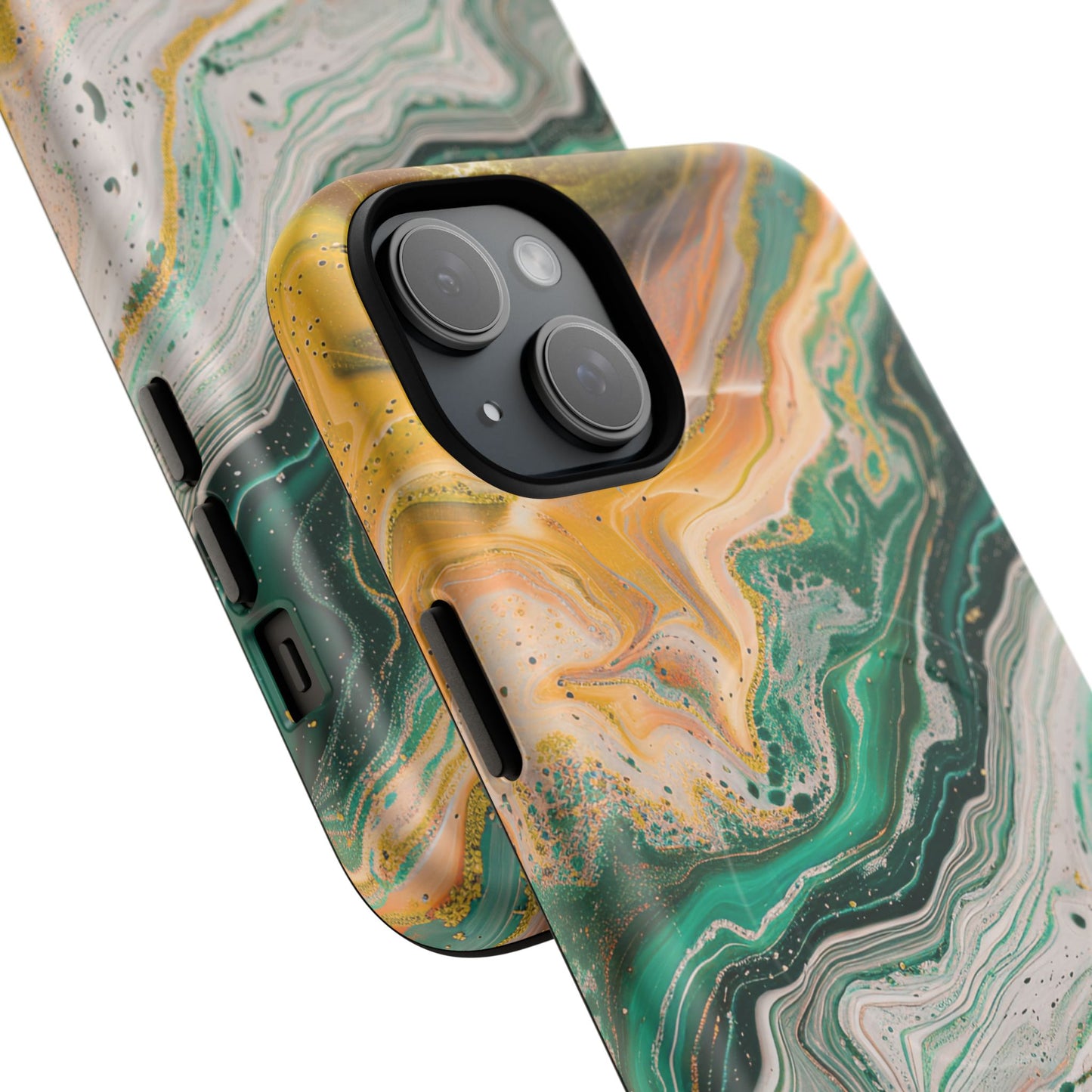 Magnetic iPhone Cases with Green Marble Design, Tough Magnetic Cases, iPhone Accessories, Gift for Her, Trendy iPhone Cover