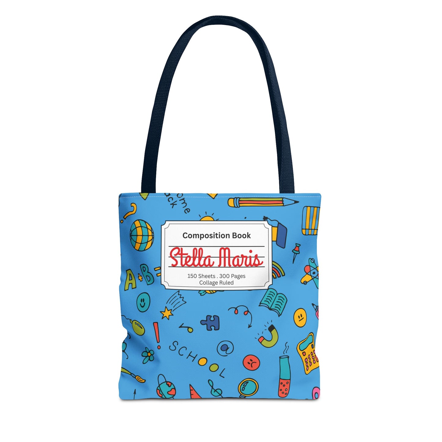 Personalized Classroom Couture Composition Book Inspired Tote Bag, Back to School Tote, Teacher Gift, Kids Bag, Custom Name Bag, Educational Accessories, Back to School Tote Bag.