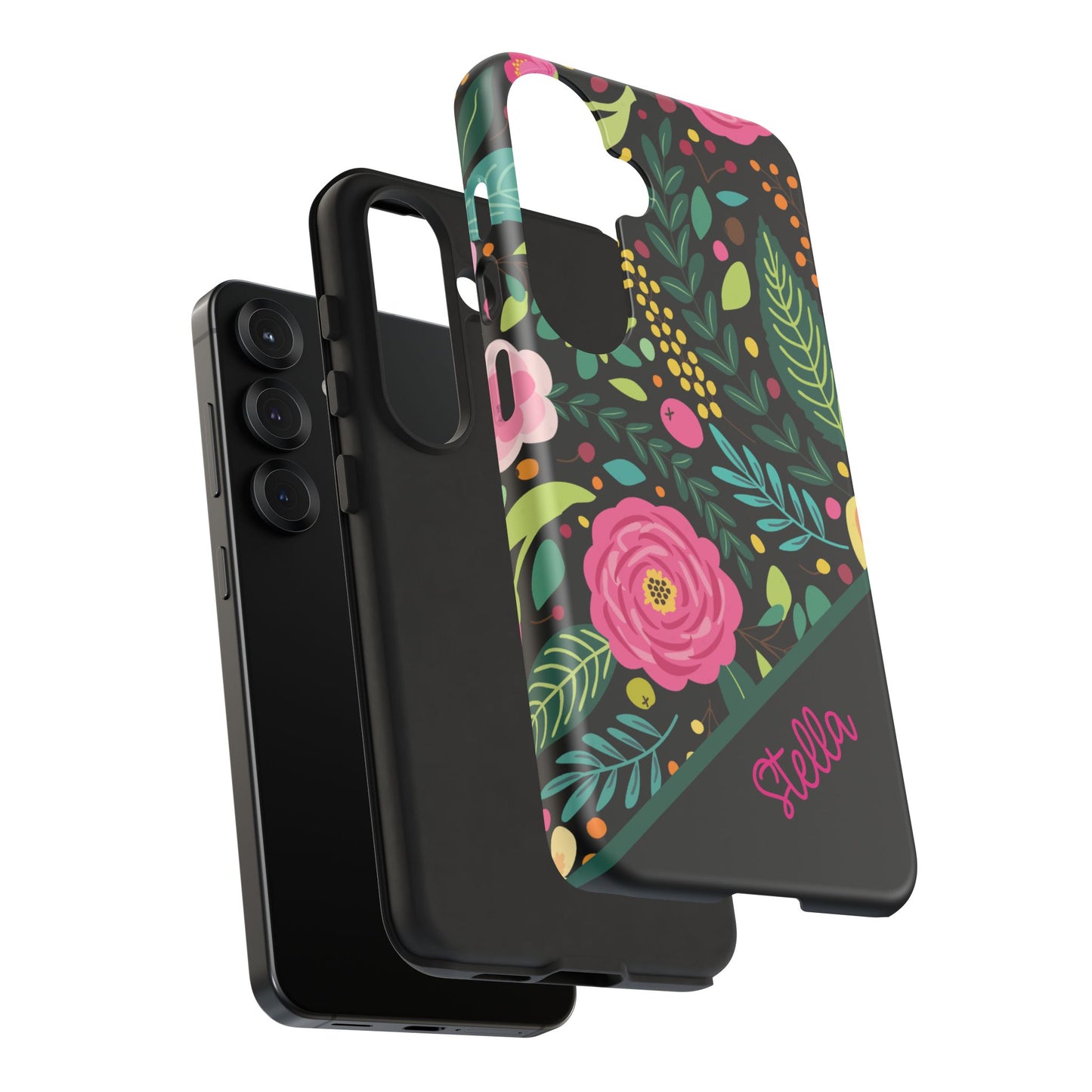 Personalized Floral Fantasy Samsung and Google Pixal Phone Case – Personalized Tough Cases with Colorful Garden Design