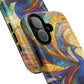 Mosaic Peacock Feathers Magnetic Phone Case, Tough Phone Shell, Vibrant Art Case, Gift for Her, Unique Phone Accessory, Wildlife Lover's Gift, Stained Glass Case.