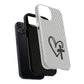 Tough Magnetic Phone Case with Heart & Cross Design, Durable Phone Cover, Unique Gift for Her, Stylish Accessory, Everyday Use